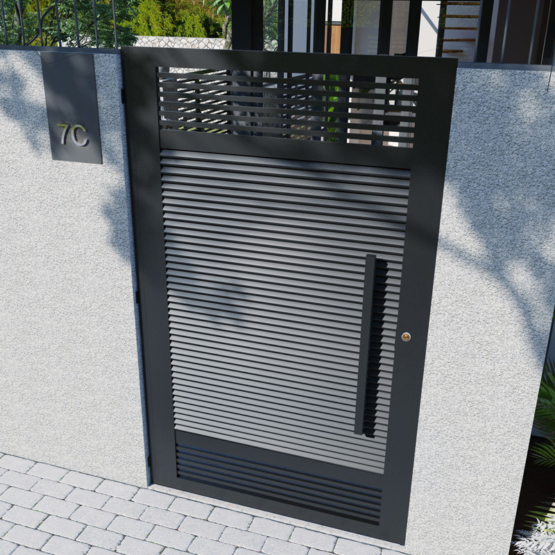 Iron courtyard single door Chinese-style home villa yard gate outdoor garden gate fence fence gate can be customized