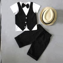 Male Treasure Week Old Gown Suit Foreign Gas Birthday Party Dress Suit Clothes Pure Cotton Baby New Handsome Gentleman