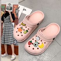 Dongle Shoes Woman 2022 New thick bottom abrasion resistant soft bottom tide Summer online Red Han version deodorant Baotou Cute Personality