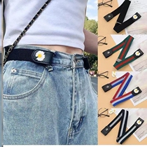 Lady Belt 2022 New Fashion Denim Elastic Band No Mark Sloth Strap 100 Hitch Male Free Punch
