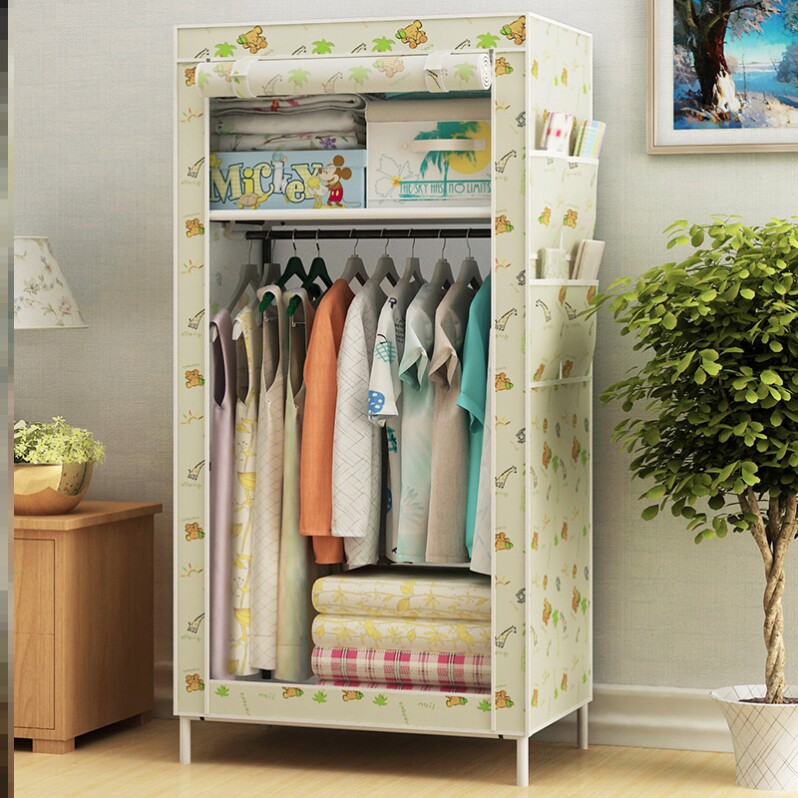 Net Red Wardrobe Free installation of small dust-proof and sturdy small household type leaning against wall Dormitory Home Detachable Large Capacity