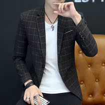 Plaid Little Western Suit Mens Spring Autumn 2022 New Mens Business Poop West Blouse Korean Version Trend Casual Suit Jacket