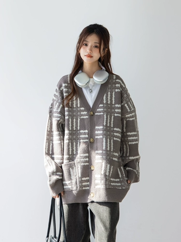 Японский свитер, куртка, ретро трикотажный кардиган, свободный крой