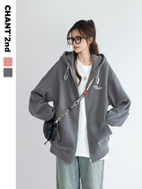 Azlan Baseball Suit Jacket Woman Spring Autumn 2024 New Superior Sense Korean Department Lazy Wind Even Cap Sweatshirt Opener