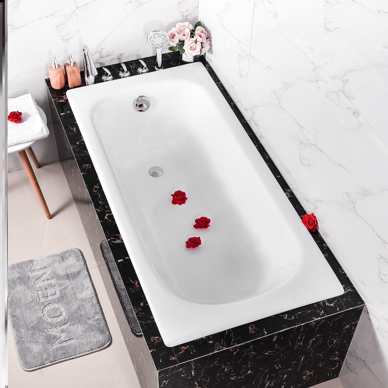 Embedded Bath Bath Pool Thickened Makeup Room Home Adult Steel Sheet Enamel Bathtub Hotel Engineering Small Family
