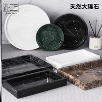 Marble Trays Advanced feeling creative European and American rectangular light lavish wineware tea table tray Cups Hotels