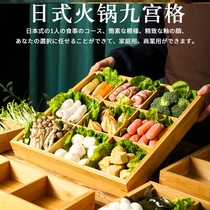 Nine Palace Lattice Trays Tableware Guest House Creative Pendulum Tray Folk Wooden with cover Commercial hotel Saucer Suit Mood