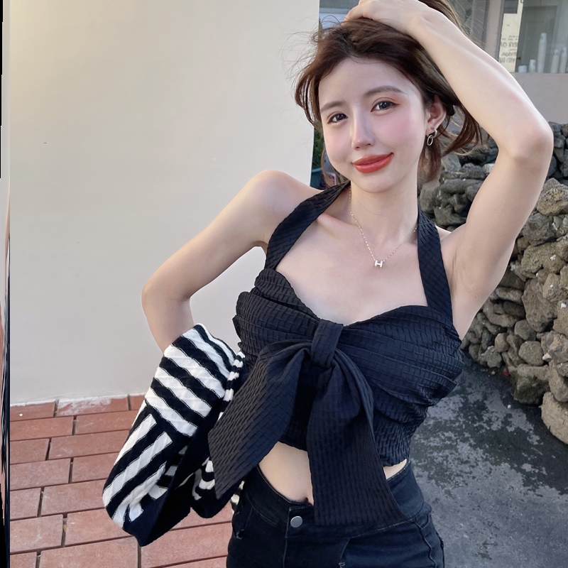 Fan-style small crowdblouse micro-fat large size covered with belly horse chia collarbone covered with large size and style design beating base