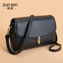 Leather womens bag 2021 New First layer cowhide bag simple temperament shoulder shoulder bag Joker Mori small bag