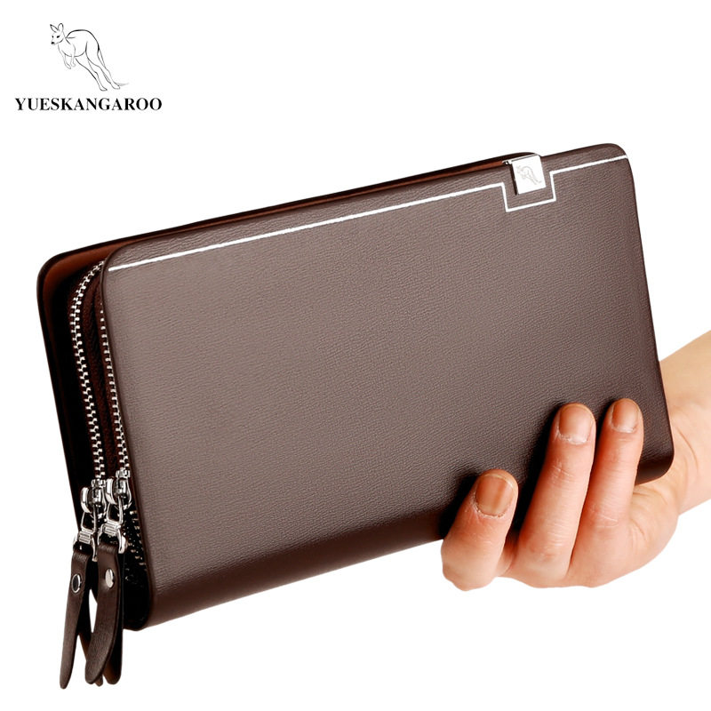 Handbag men's large-capacity long version wallet tide version fashion youth double zipper multi-functional business clutch bag hand