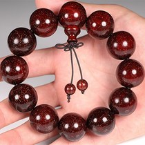Indian small leaf red sandalwood hand string 8mm full Venus beads sandalwood bracelet 108 beads necklace male mahogany Wen play