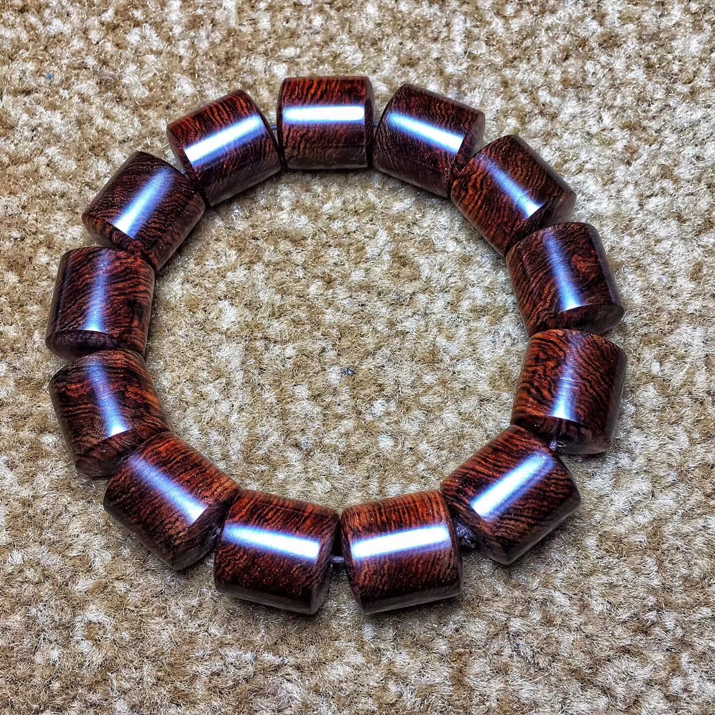 Suishengyuan Hainan Huanghuali Bracelets for Men and Women Bucket Beads and Tiger Skin Pattern Sea Butter Pear Old Material Handmade Style