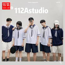 jk dk uniform short-sleeved t-shirt mens 2021 new navy sailor suit suit small shawl class uniform group graduation