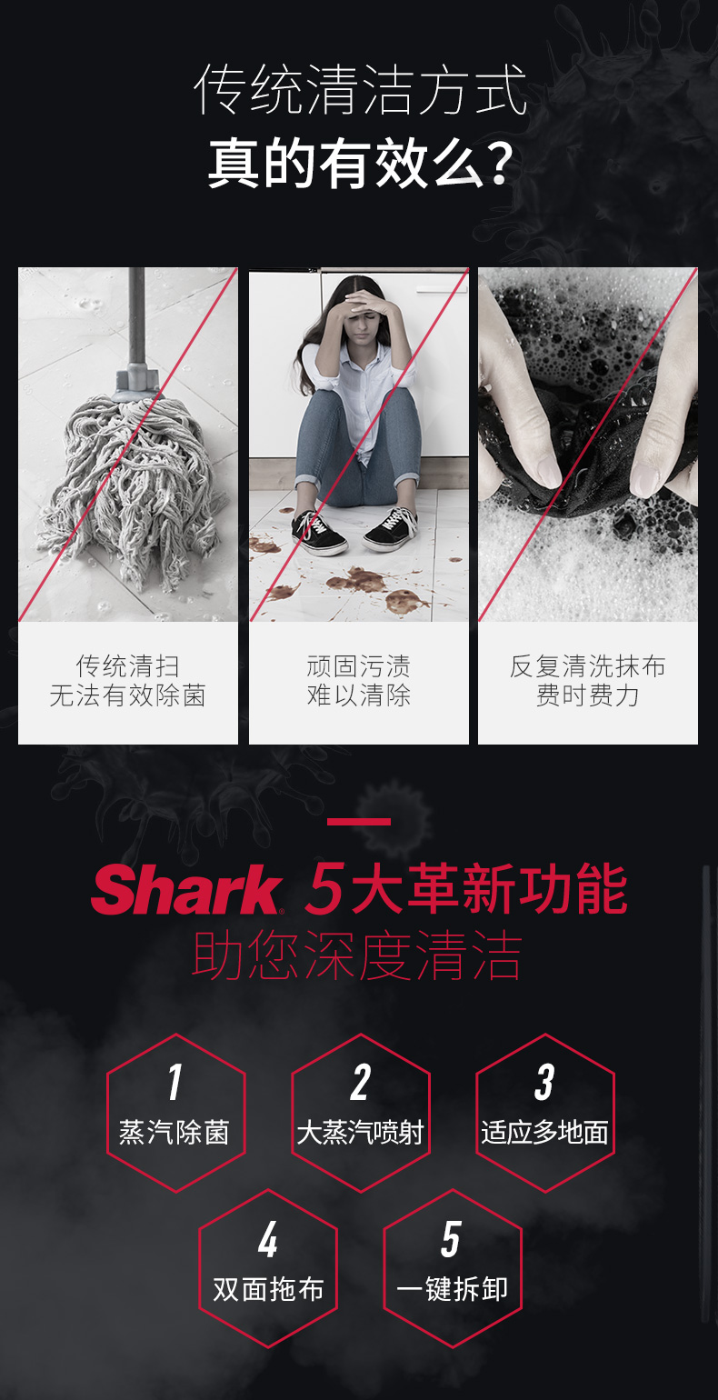 小神价 美国 Shark 鲨客 高温蒸汽除菌拖把 图4