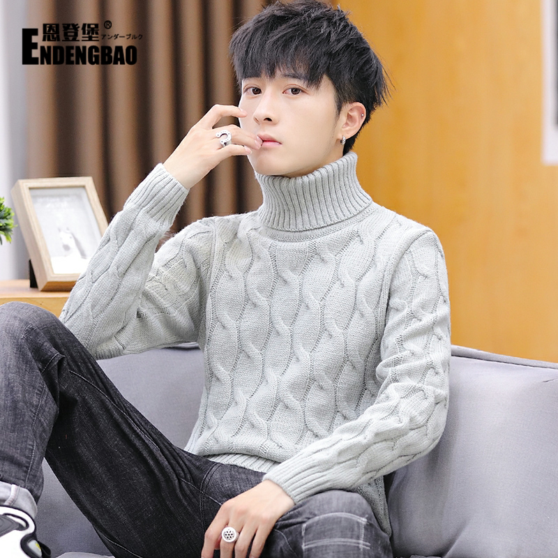 Turtleneck Sweater Paired with a Coat or Trench Coat, Suitable for Layering in Autumn and Winter, Thickened Long-Neck Knitwear for Junior High School Students, Youth Knitwear