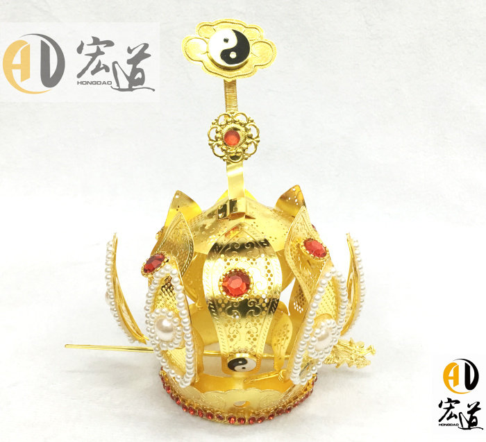 (Hong Dao)Taoist Supplies Dharma Apparatus Coat Bagua Hat Mixed Yuan Towel Hexagonal Hat Tai Chi Lotus crown