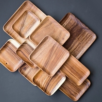  South American walnut plate wooden snack plate Japanese log tray rectangular fruit plate household teacup tray