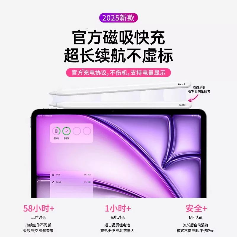 [Официальный оригинал] Apple applepencil второго поколения Air7/6 стилус ipad11 ёмкостной Pro первого поколения