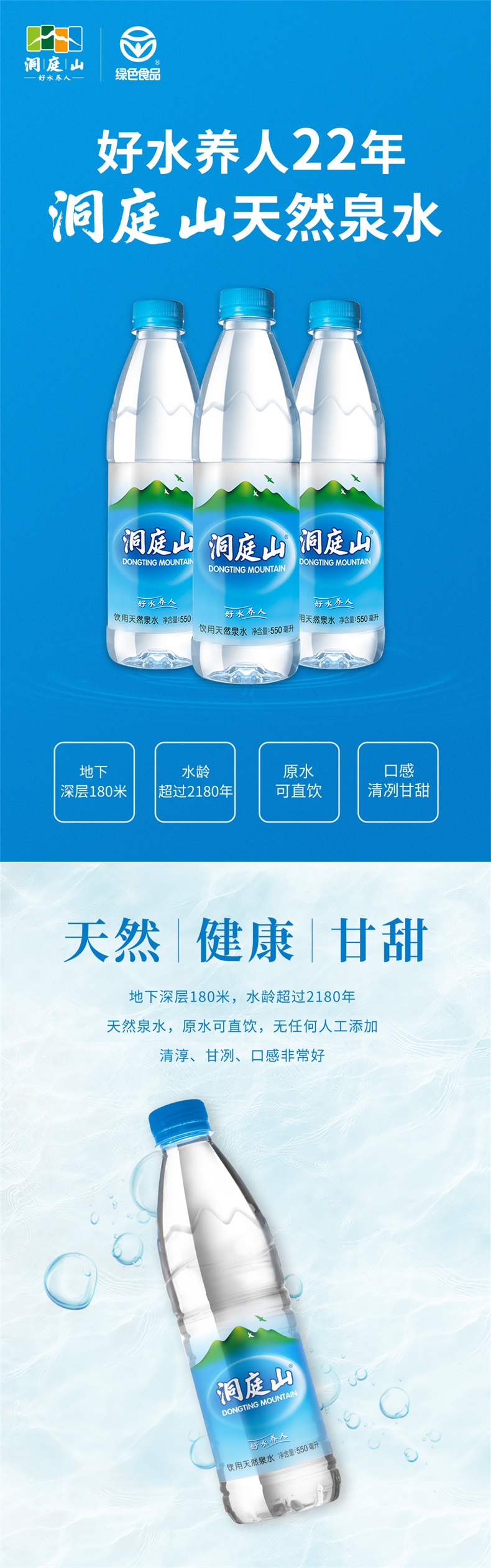 上海世博会合作商 洞庭山 天然饮用水 550ml*24瓶 图4