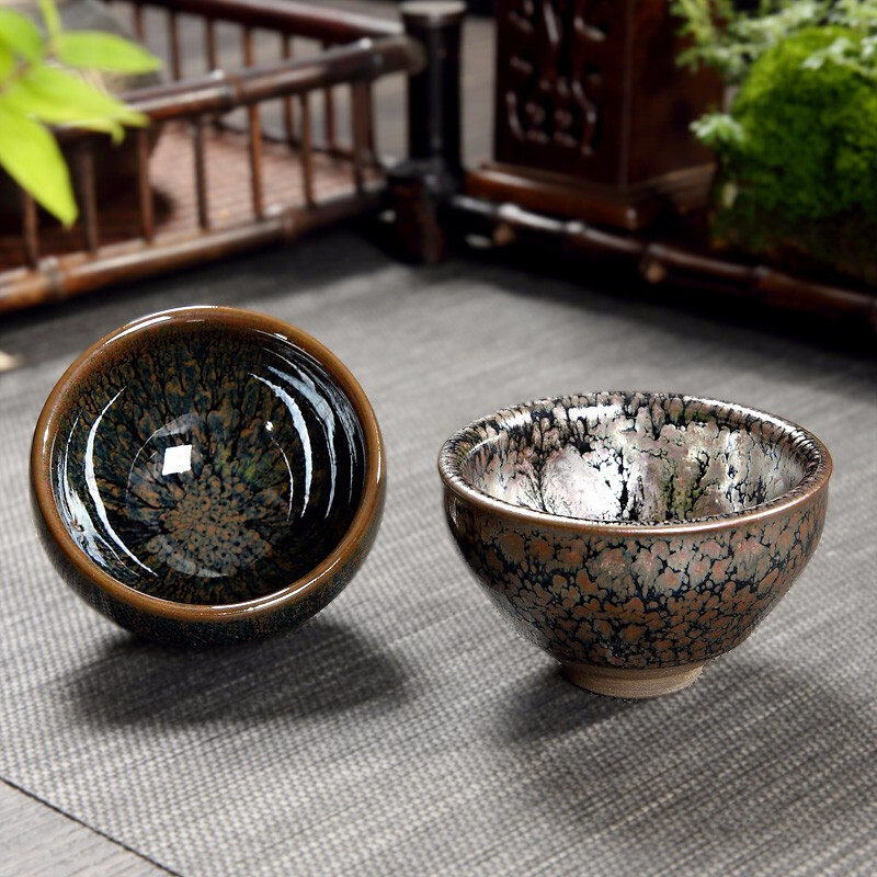 Gongfu Tea cup Single Jianzhan Tea cup Master cup Silver oil drop Tianmu Zhan Jianyang Iron Tire large personal tea cup