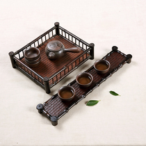Hand-woven tea set storage rack tea cup holder tea tray Purple Bamboo coaster Japanese Zen tea ceremony spare parts