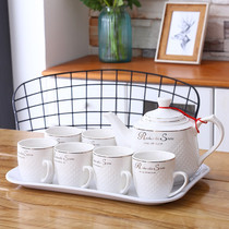 Simple tea set bubble teapot ceramic tea cup set home afternoon tea set with tray