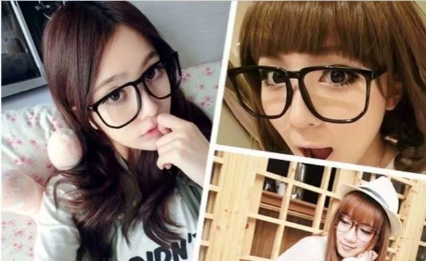 Thời trang kính phẳng cho nam và nữ retro vuông kính trang trí khung thấu kính trong suốt Hàn Quốc kính gọng tròn