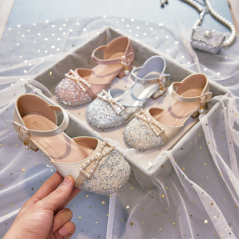 Girls' Sandals, Spring and Autumn Style, Closed-Toe, 2024 New High-Heeled Children's Performance Princess Shoes, Fashionable Mary Jane Shoes Girls' Sandals, Spring and Autumn Style, Closed-Toe, 2024 New High-Heeled Children's Performance Princess Shoes, Fashionable Mary Jane Shoes