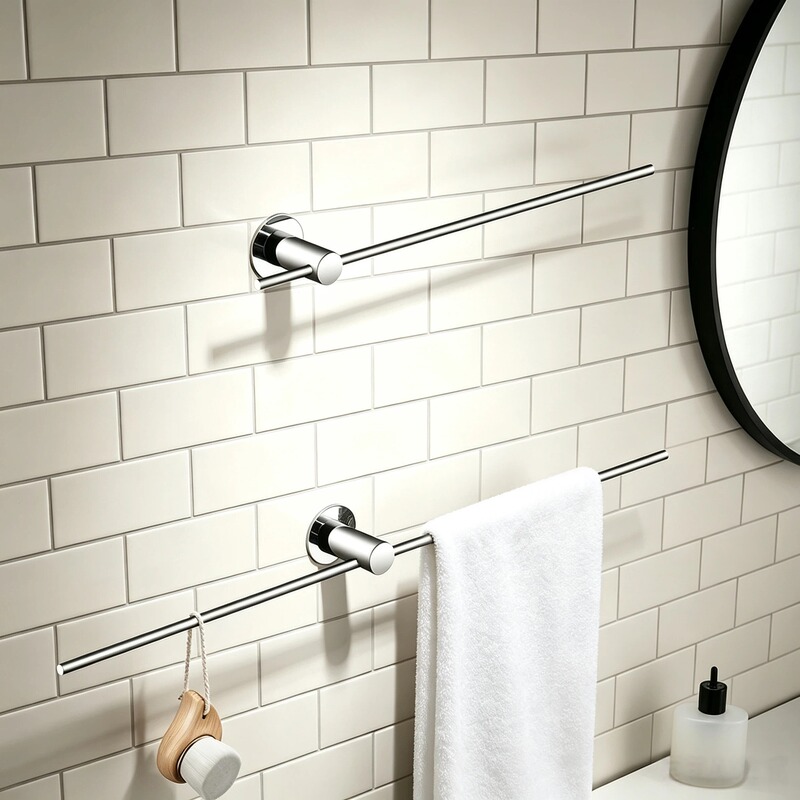 Towel Rack for Bathroom, No-Drill 304 Stainless Steel Towel Rack, Bathroom Towel Bar, Single Rod, Minimalist New Style
