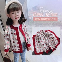 Childrens thin coat thin spring and autumn cotton girl baby thin sweater 2021 autumn new vintage coat tide