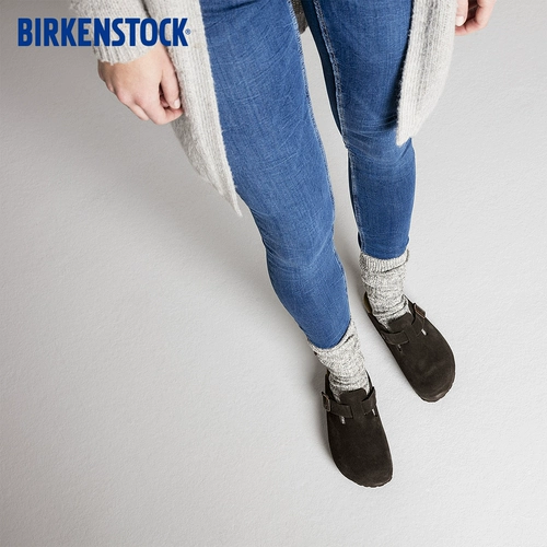 BIRKENSTOCK Импортные кожаные тапочки подходит для мужчин и женщин, Германия, мягкая подошва