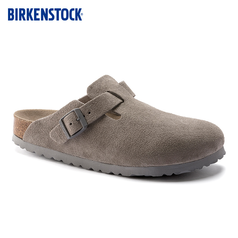 BIRKENSTOCK Baotou men and women with soft bottom cork slippers boston series-Taobao