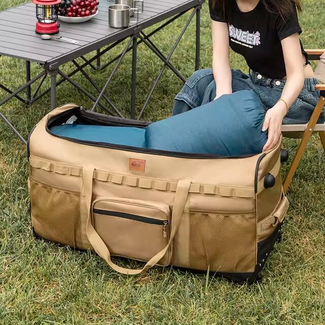 German Diverse Outdoor Large-Capacity Trolley Bag Backpack Thickened Storage Bag with Wheels Camping Equipment Travel Bag