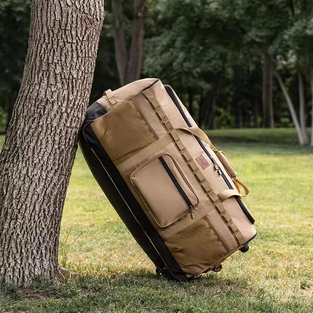 German Diverse Outdoor Large-Capacity Trolley Bag Backpack Thickened Storage Bag with Wheels Camping Equipment Travel Bag