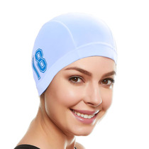 Mens and womens swimming hats black fabric nylon swimming cap White Print 18 elastic stretch does not take head adult swimming pool