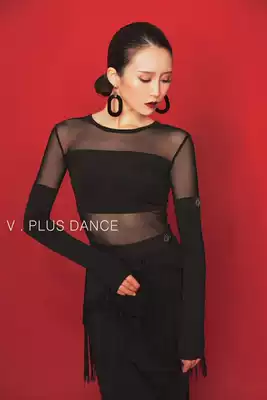 V PLUS DANCE high snow Latin DANCE jacket mesh stitching top mesh safety pants