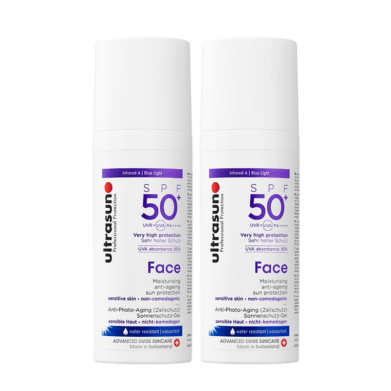 ultrasun优佳抗光老防晒乳霜SPF50+50ml*2小紫瓶女面部敏感肌正品