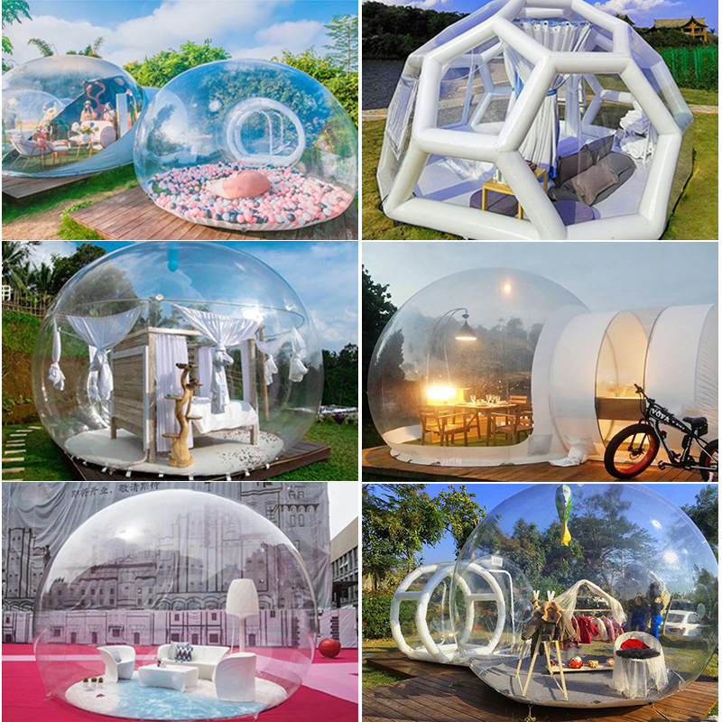 Net Red Bubble House Inflatable Outdoor Camping transparent tent inflatable folk Spherical Star Vacuuming Bubble Room Hotel Dining Room