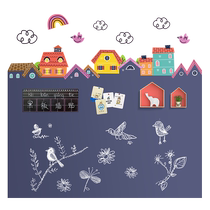 Magnetic Good Home Cartoon Castle With Double Magnetic Blackboard Wall Sticker Children Home Drawing Graffiti Wall Erasable Writing Board Whiteboard Customizable Nursery Blackboard Wall