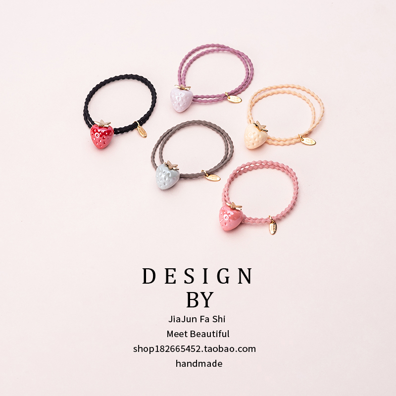 Phụ kiện tóc mới phụ kiện tóc đầu dây Hàn Quốc nhỏ dâu tươi tóc dây đơn giản mới cá tính kiểu tóc đuôi ngựa - Phụ kiện tóc băng đô tai thỏ