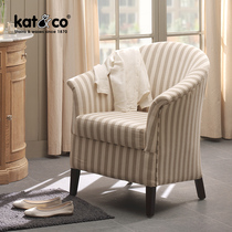 KatCo Nordic retro stripes casual small sofa bedroom balcony Vanity Chair home study negotiation circle chair