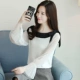 Mùa xuân 2018 mới của phụ nữ áo ren đáy quần thời trang nước ngoài áo voan dài tay áo mùa xuân thủy triều áo sơ mi kiểu nữ