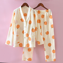 Summer months Children May postnatal pure cotton thin section March 4 gauze Pregnant woman sleepwear summer up to 200 catty