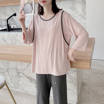 Summer July Moon clothes summer postpartum summer thin models 5 months 6 months pregnant womens pajamas modal breastfeeding six 8