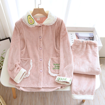 Winter winter yue zi fu fall 10 yue fen 11 yue fen lactating postpartum maternity nightwear flannel autumn and winter thickening