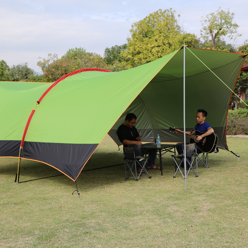 Outdoor Habi Canopy Tent Thickened Painted Silver Multi-People Camping Camping Barbecue Sun Canopy Cool Shed Sun Protection