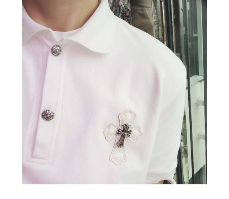 SAMAY 皇甫 SAM full net nguyên bản màu trắng polo da thật tiêu chuẩn cotton ngắn tay T xu hướng nam nữ t shirt