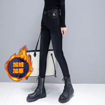 Jeans women 2021 New plus velvet padded womens leggings winter slim high waist slim pants autumn and winter