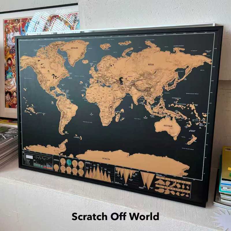 World Travel Record Scratch-Off Map Decorative Painting Wall Hanging Retro Decoration Footprint Family Teaching Gift World Travel Record Scratch-Off Map Decorative Painting Wall Hanging Retro Decoration Footprint Family Teaching Gift