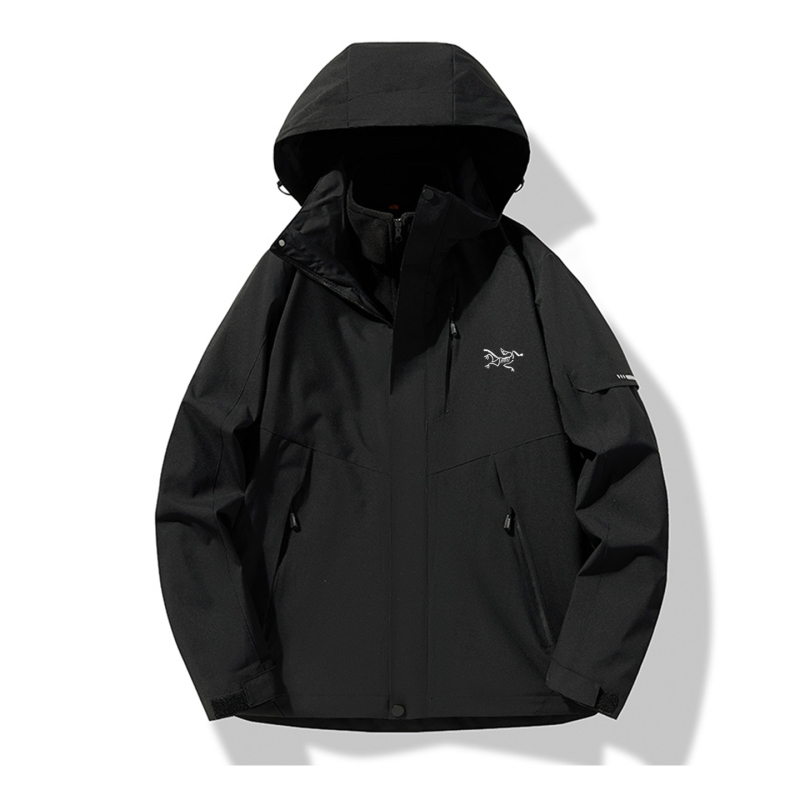 Outlet Clearance Outdoor Style Jacket 3-in-1 Unisex Thick Fleece Windproof and Rainproof Two-Piece Mountaineering Jacket